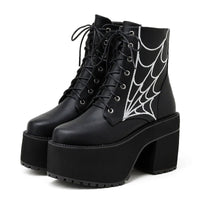 Thumbnail for Spider Web Ankle Boots - boots