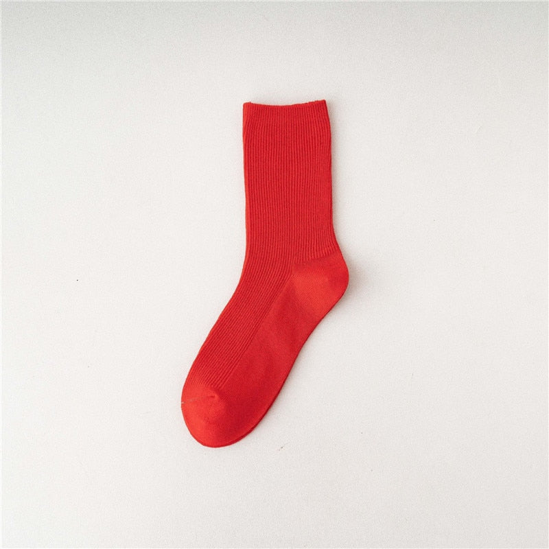 Solid Colorful Socks - Red / 34-41
