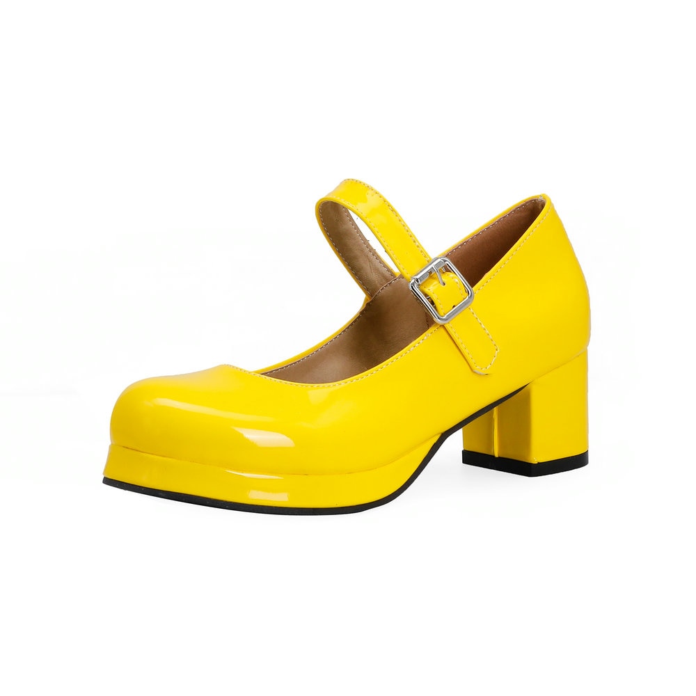 Bridal Wedding Sweet Lolita Casual Mary Janes Shoes - Yellow