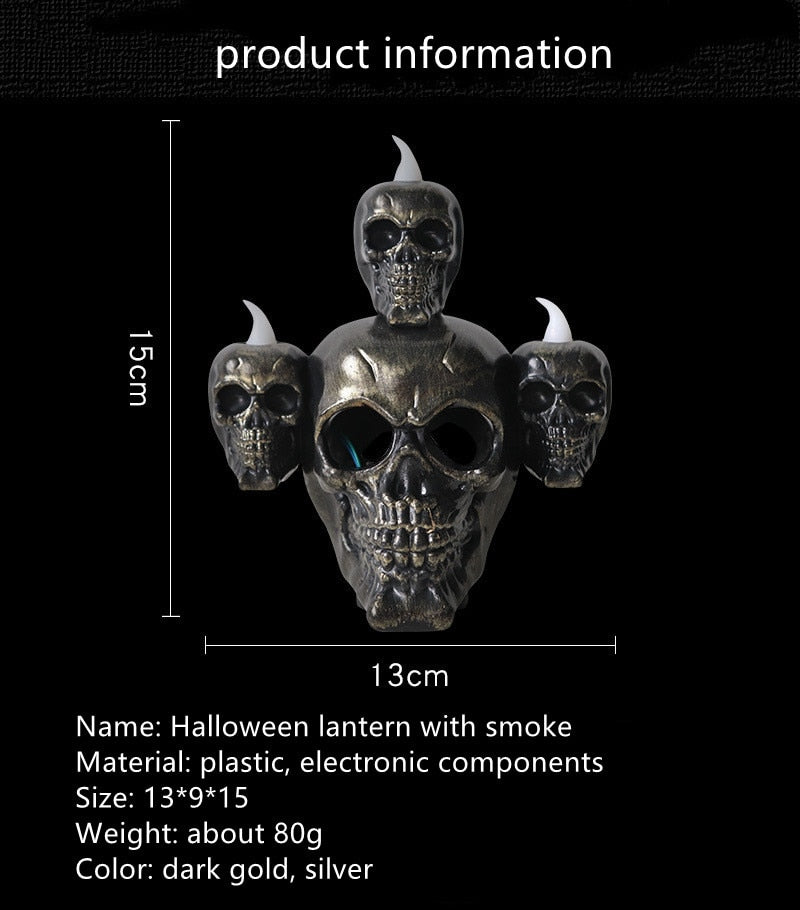 Halloween Smoke Horror Skull Head Lamp - Decoration