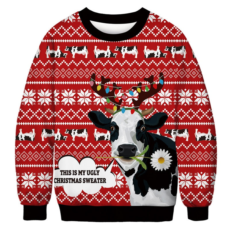 Ugly Christmas Funny Holiday Sweater - Red 2 / M
