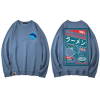 Thumbnail for Noodle Dish Japanese Harajuku Sweatshirts - Light Blue / M