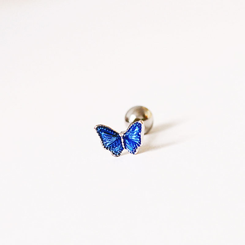 Little Butterfly Stud Tragus Earring - K - Earrings