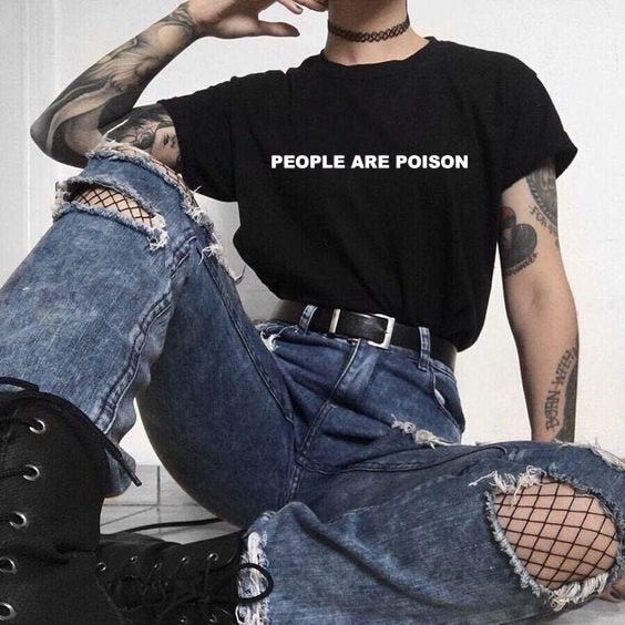 People Are Poison Grunge T-shirt - Black / S - T-Shirt