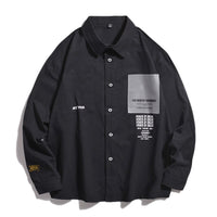 Thumbnail for Oversized Long Sleeve Korean Style Shirt - Black / S -
