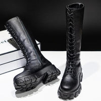 Thumbnail for Lace-Up Knee-High Boots - boots