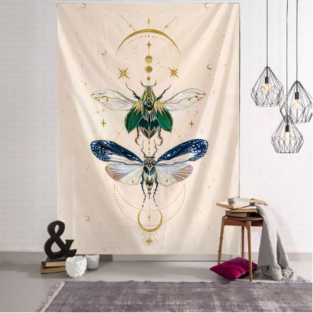 Psychedelic Butterfly Pattern Tapestry Blanket - C / 95x70cm