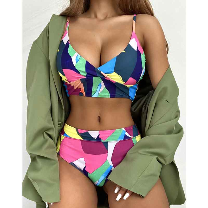 Multi-color High Waist Bikini