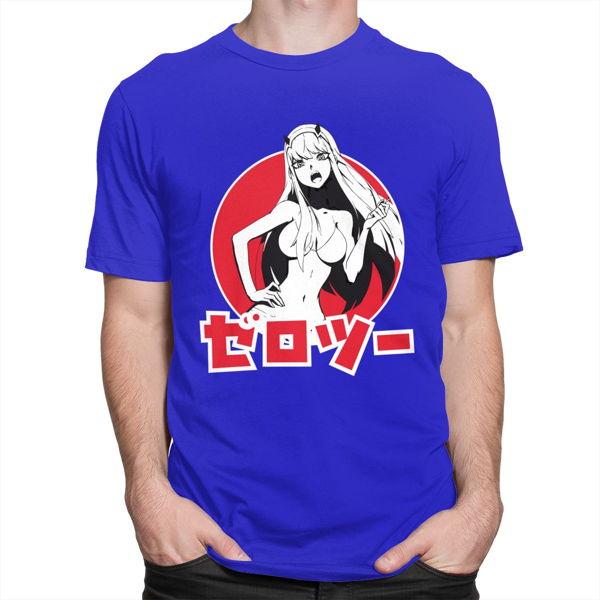 Anime Attractive Girl T-Shirt - Blue / S