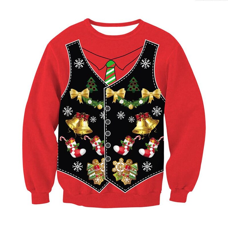 Xmas Funny Ugly Knitted Sweater - Red / S