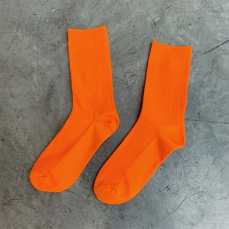 Solid Colorful Socks - Orange / 34-41