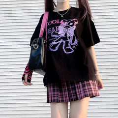 Kawaii Cartoon Cool Bear T-Shirt - Black / M