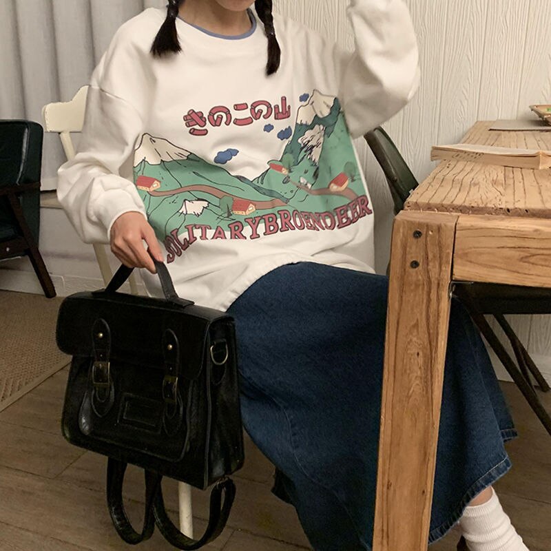 Japanese Harajuku Pullover Oversized Sweatshirt -