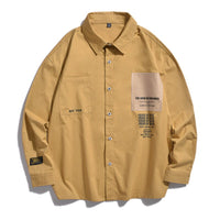 Thumbnail for Oversized Long Sleeve Korean Style Shirt - Yellow / S -