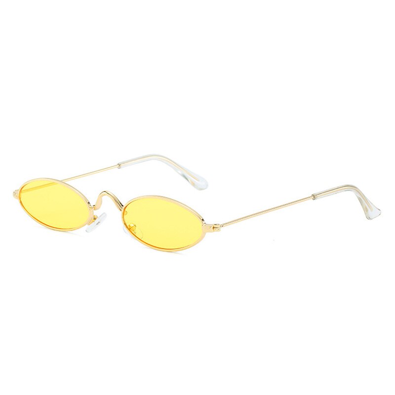 Retro Small Oval Sunglasses - Gold Yellow