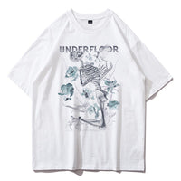Thumbnail for Black Under Floor Skull T-Shirt - White / Asian size M