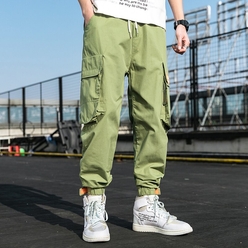 Cargo Pants Multi-Pocket Harem Design with Elastic Waist
