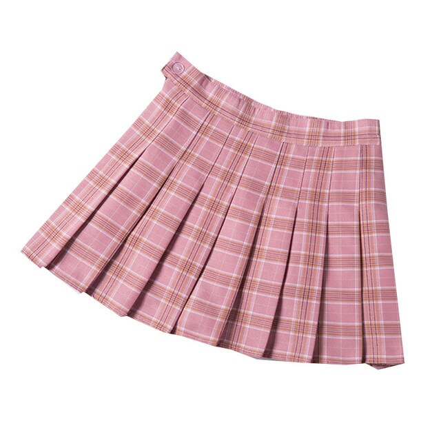 Plaid Pattern Mini Skirt Summer - pink3 / XS