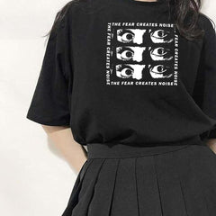 Eyes With Fear Punk Oversize T-Shirt - Black / S