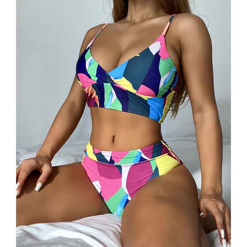 Multi-color High Waist Bikini