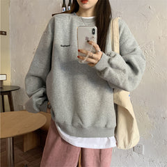Aesthetic Plain Color Sweatshirt - Grey / S - Sweatshirts