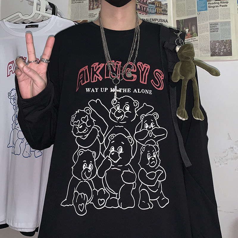 Anime and Happy Face Print Oversized Sweatshirt - Black.. /