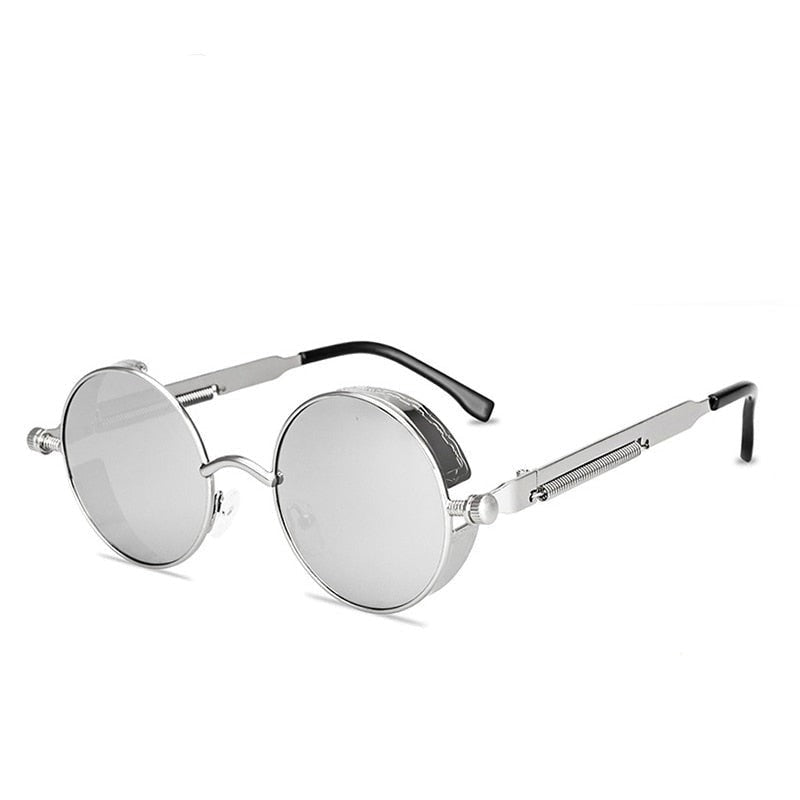 Round Metal Sunglasses - Silver / One Size