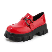Thumbnail for Chunky platform and buckle Loafers - Red / 3