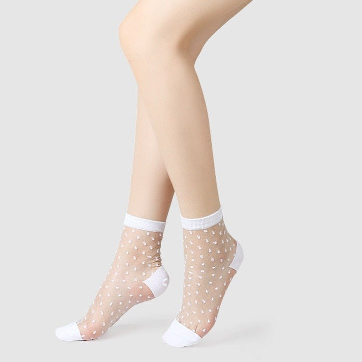 Transparent Ankle Socks - White-Transparent / One Size