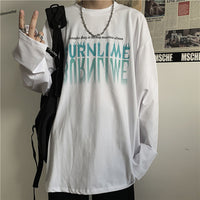 Thumbnail for Anime and Happy Face Print Oversized Sweatshirt - White / M