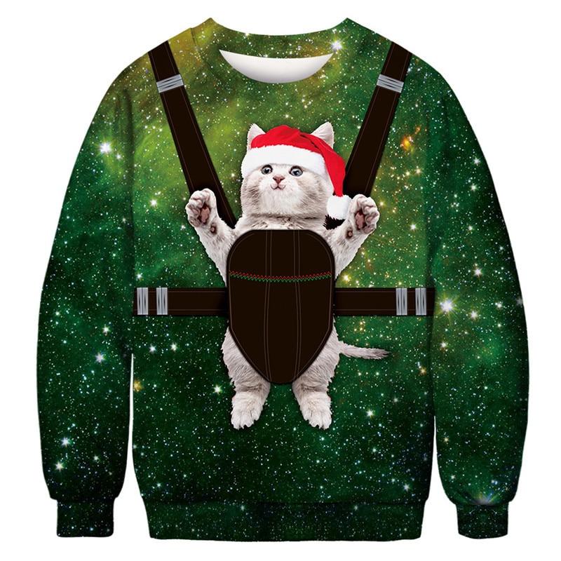 Cats Ugly Christmas 3D Funny Sweatshirt - BFT037 / Eur Size