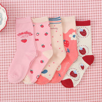 Thumbnail for Cute Pink Strawberry Socks