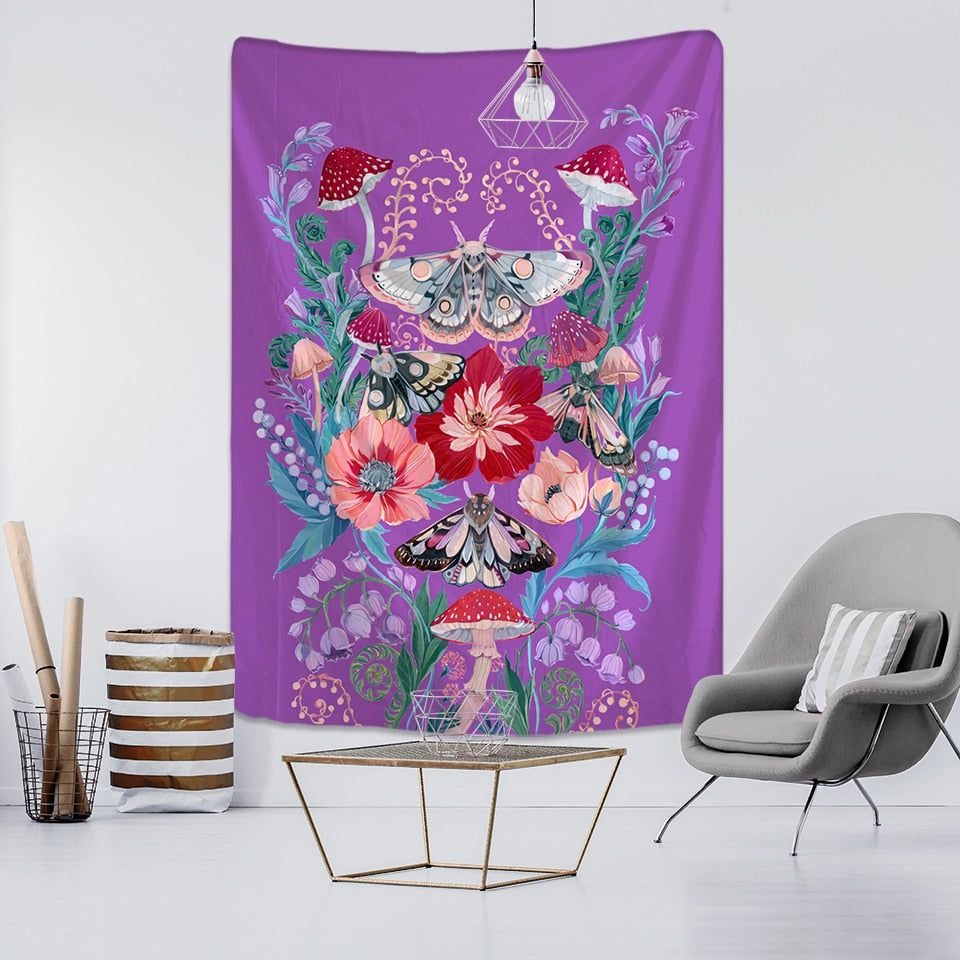Butterfly Psychedelic Tapestry Wall - B / 95x70cm