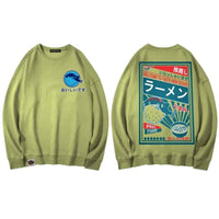 Thumbnail for Noodle Dish Japanese Harajuku Sweatshirts - Apple Green / M