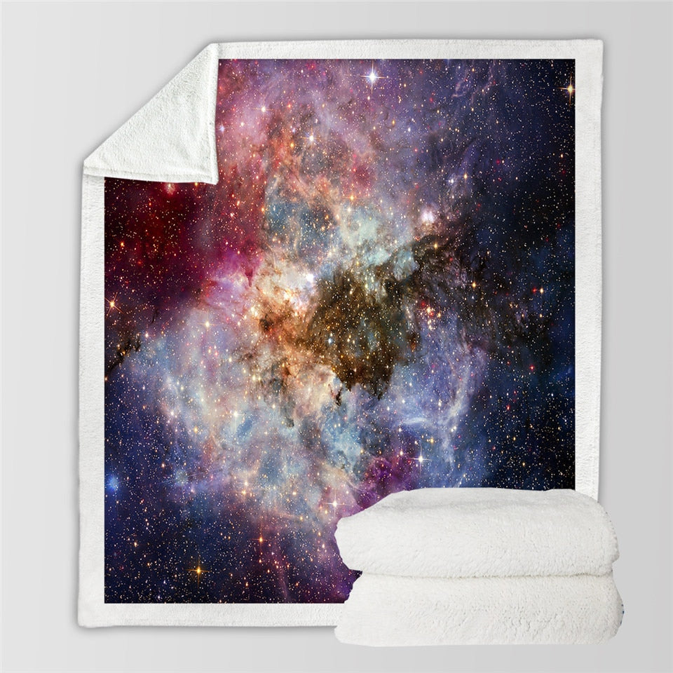 Stars and Milky Way Blanket - Violet / 75cmx100cm