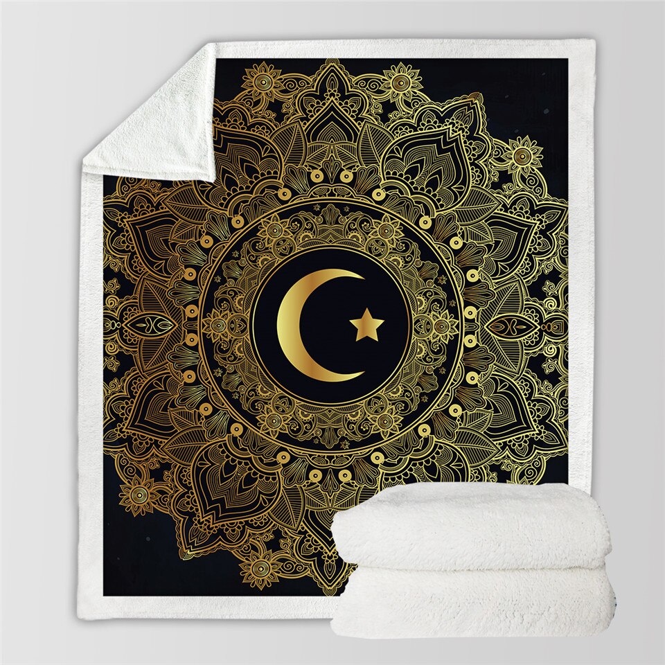 Sun and Moon Soft Blanket - Gold / 130cmx150cm