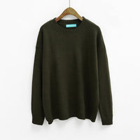 Thumbnail for Solid Simple Knitted Sweater - Green / One Size