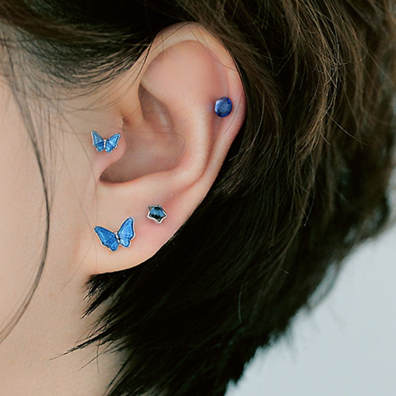 Little Butterfly Stud Tragus Earring - Earrings