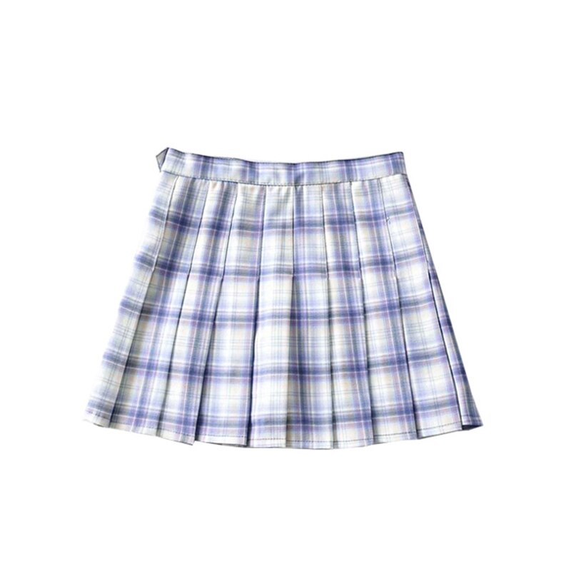 Preppy Harajuku Plaid Mini Skirt - purple / XS