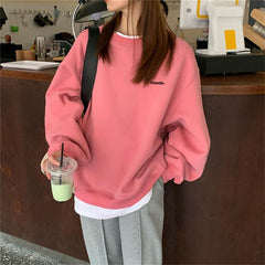 Aesthetic Plain Color Sweatshirt - Pink / S - Sweatshirts
