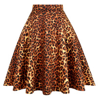 Thumbnail for High Waist Animal Print Skirt - Brown / S