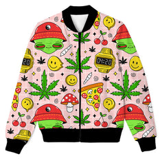 Happy 420 Alien Sublimation Print Jacket - XS / Pink