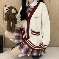Japanese Style Button Loose Cardigan - Cardigans