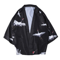 Thumbnail for Japanese Cranes 3/4 Sleeve Kimono - KIMONO