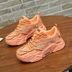 Solid Color Mesh Platform Shoes - Orange 4 / 35