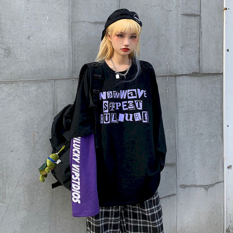New Wave Stpeet Culture Graphic Sweatshirt - Black / M -