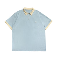 Thumbnail for Oversize Short-Sleeved Polo Shirt - Light-Blue / XL
