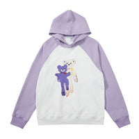 Thumbnail for Patterned Bear Couple Sweatshirt - Purple (Hoodie) / XS -