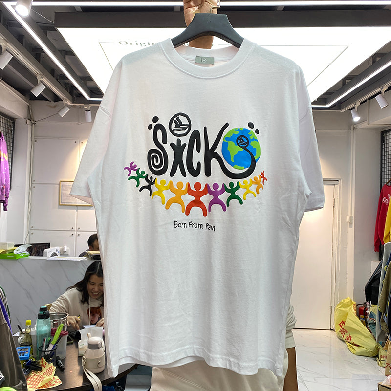 Sick World Round Neck T-shirt - White / XL - T-Shirt