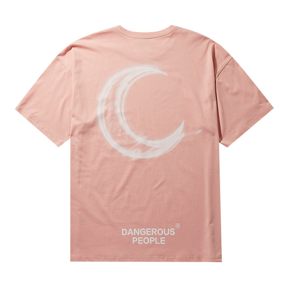 Printed Moon Short Sleeve T-shirt - T-Shirt